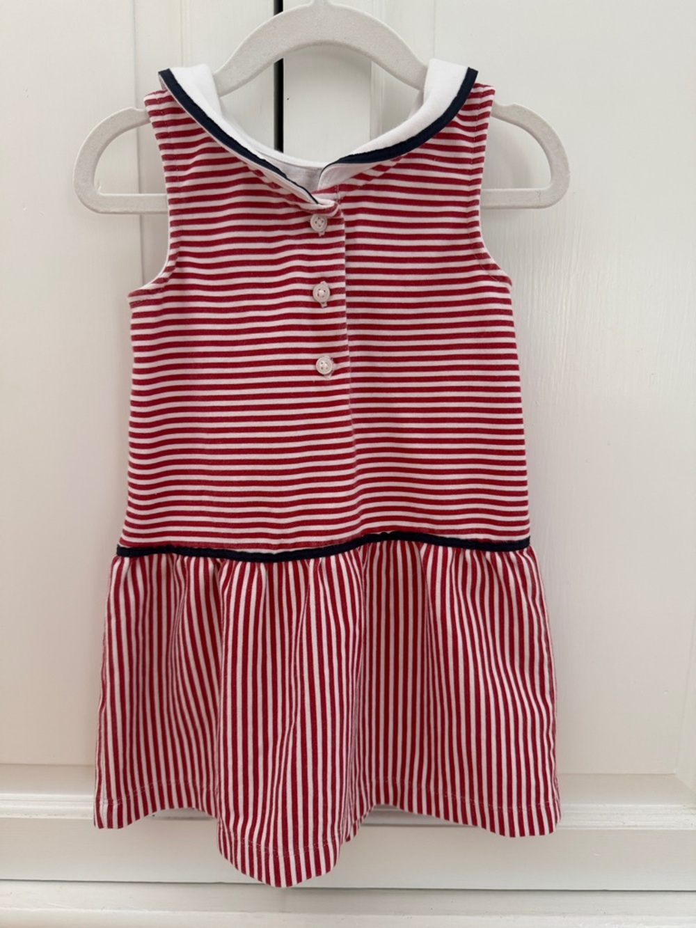 2T Summer Dress Bundle 2pc Janie & Jack Red White Blue Toddler Girl - Picture 4 of 6